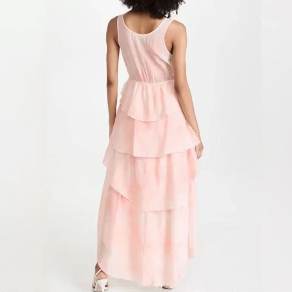 LoveShackFancy Risley Dress in Peach Twist Hand Dye